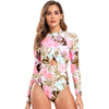 Rashguard pour femme à imprimé floral et ouverture sur le devant : prêt pour la plage