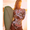 Rashguard pour femme à imprimé floral et ouverture sur le devant : prêt pour la plage