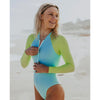 Gradient Color Kite and Surf Rashguard Swimsuit - Blue to Green
