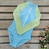 Gradient Color Kite and Surf Rashguard Swimsuit - Blue to Green