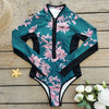 Women's Long Sleeve Surf Rashguard Blooming Dark