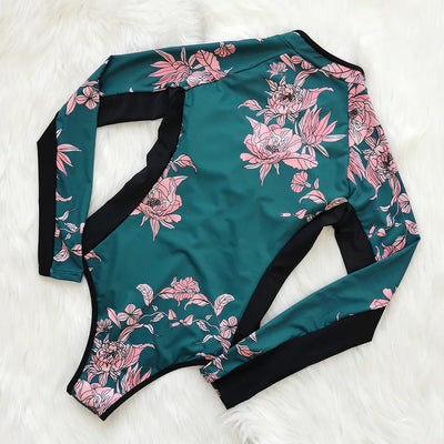 Women's Long Sleeve Surf Rashguard Blooming Dark