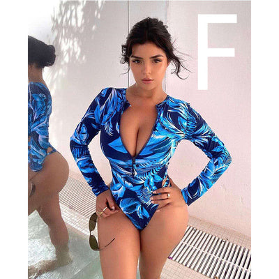 Sexy Surf Long Sleeve Swimwear Women F Style